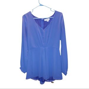 Blue Long Sleeve Romper from Boutique in Franklin Tennessee 💙